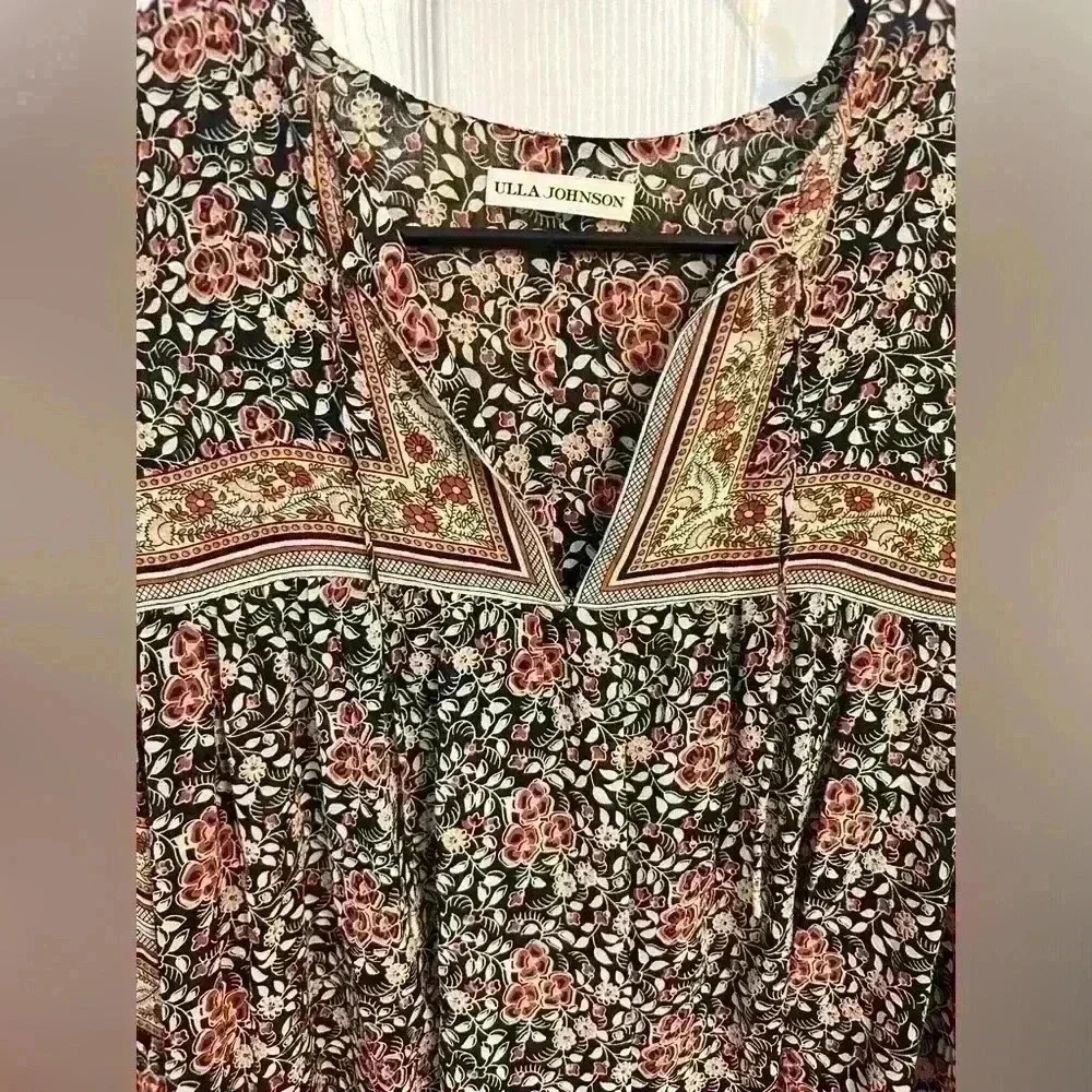 Ulla Johnson Manon Floral Silk Blouse Size 2 - Picture 4 of 6